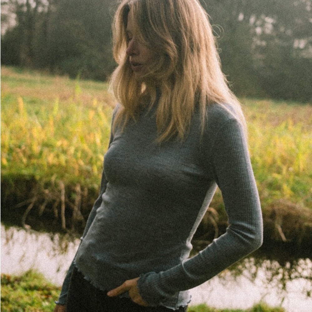 Unaduna -Kate long sleeve turtleneck rib - color nila - Picture 6 of 9